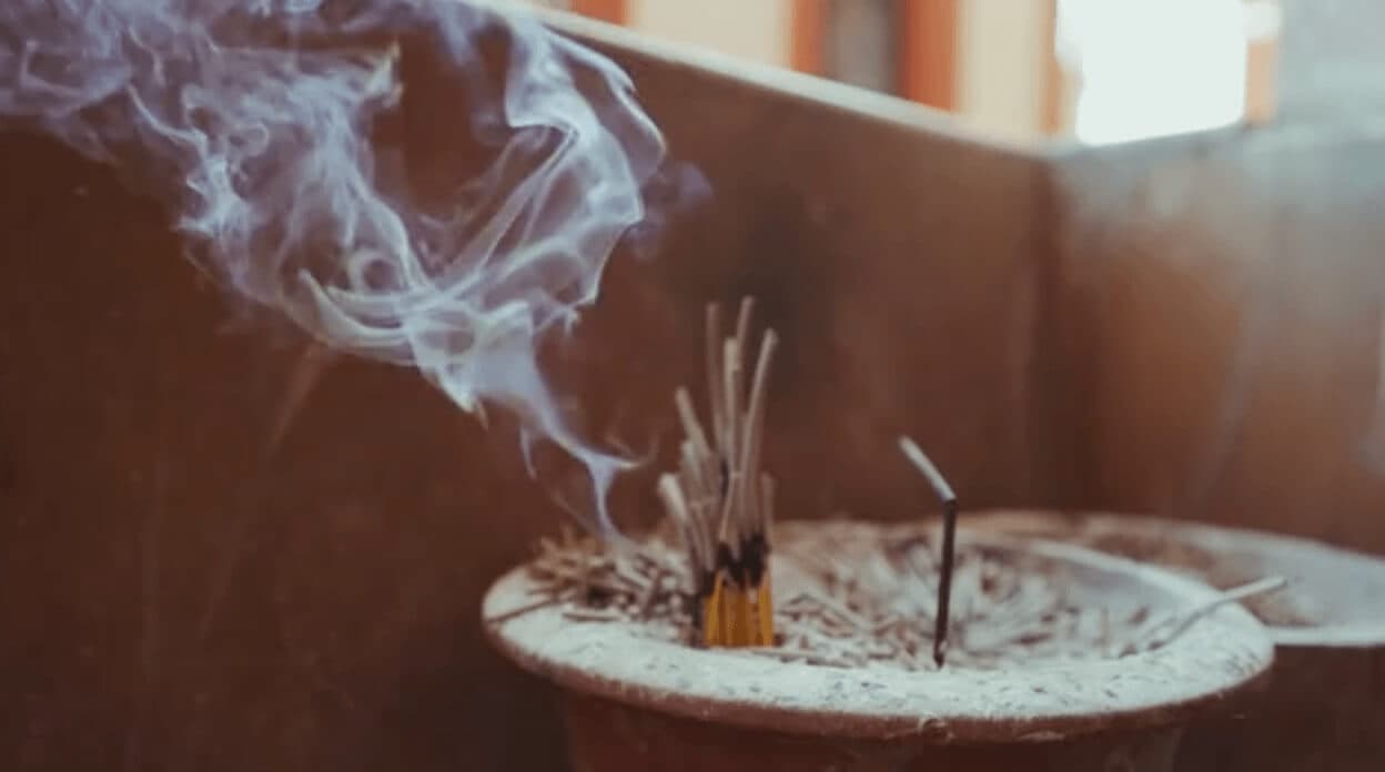 Incense smoke starter footage